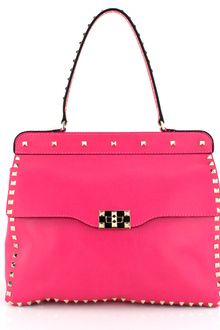 Valentino Fuschia Rockstud Satchel - Lyst