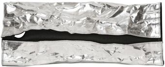 Zilla Mirror Silver Alluminum Suede Clutch - Lyst