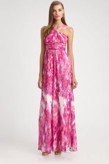 Aidan Mattox Silk Gown - Lyst
