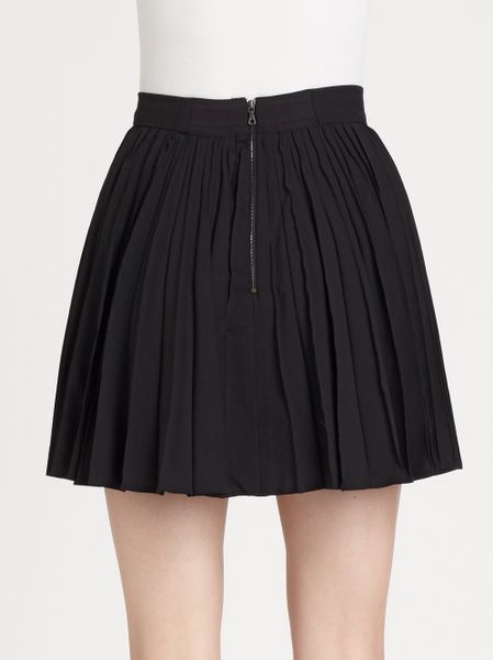 Alice Olivia Olette Pleated Mini Skirt In Black Lyst