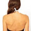 Asos Longline Padded Contrast Fuller Bust Bikini Top  in White (blackwhite) - Lyst