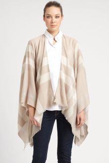 Burberry Check Wool Cape - Lyst