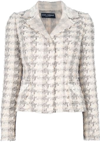 Dolce & Gabbana Fitted Tweed Jacket - Lyst