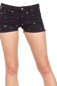 Etoile Isabel Marant Embroidered Stars Cotton Denim Shorts - Lyst
