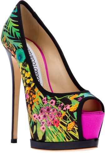 Gianmarco Lorenzi Peeptoe Platform Pump - Lyst