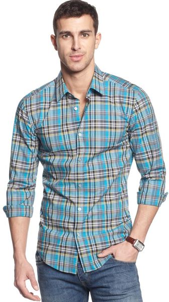 Hugo Boss Ronny Slim Fit Plaid Shirt - Lyst