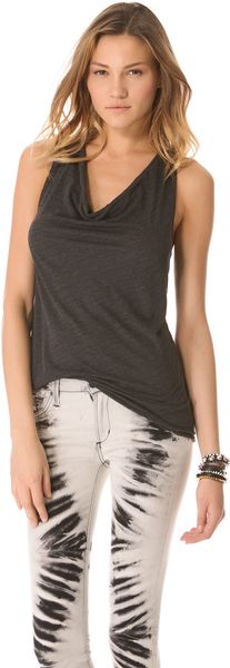 James Perse Cowl Racer Back Tank - Lyst