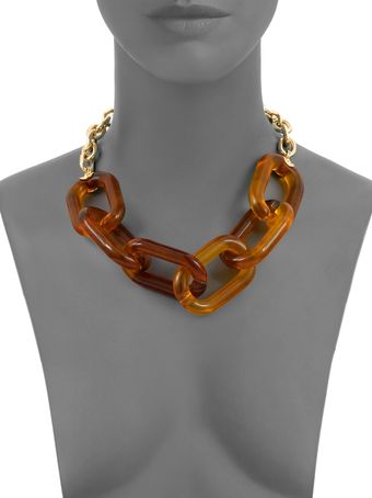 Kenneth Jay Lane Resin Link Necklace - Lyst