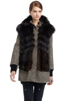 Max Mara Lembo Rabbit Fur Wool Tweed Coat - Lyst