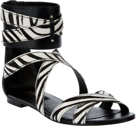 zebra print flat sandals