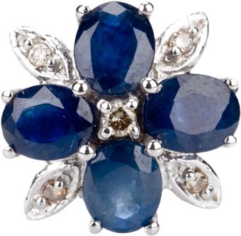 Rewind Vintage Affairs Diamond and Sapphire 14ct Gold Ring - Lyst