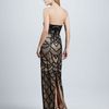 Sue Wong Scalloped Strapless Gown in Black (black/nude) - Lyst