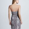 Sue Wong Petalskirt Strapless Cocktail Dress in Gray (platinum) - Lyst