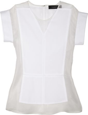 Thakoon Silk Chiffon and Cotton Poplin Top - Lyst
