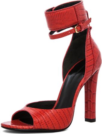 Alexander Wang Croc Lizard Print Ankle Cuff Sandal - Lyst