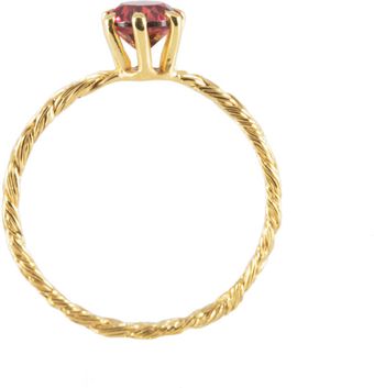 Ayako Kanari Thin Ring Golden Blond with Garnet - Lyst