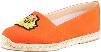 Christian Louboutin Gala Embroidered Crest Espadrille Loafer Flame - Lyst