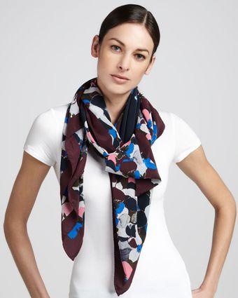 Erdem Visconti Bloom Silk Crepe Scarf - Lyst