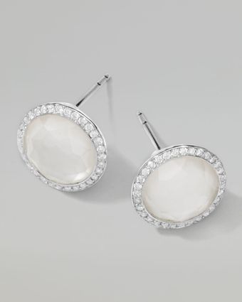 Ippolita Stella Stud Earrings in Motherof Pearl Doublet with Diamonds - Lyst