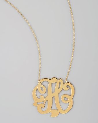 Jennifer Zeuner Swirly Initial Necklace H - Lyst