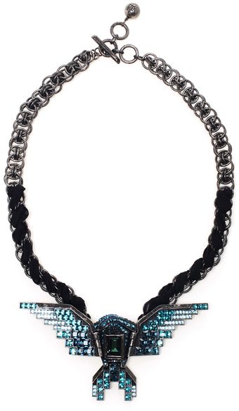 Lanvin Burnished Brass and Swarovski Eagle Necklace - Lyst