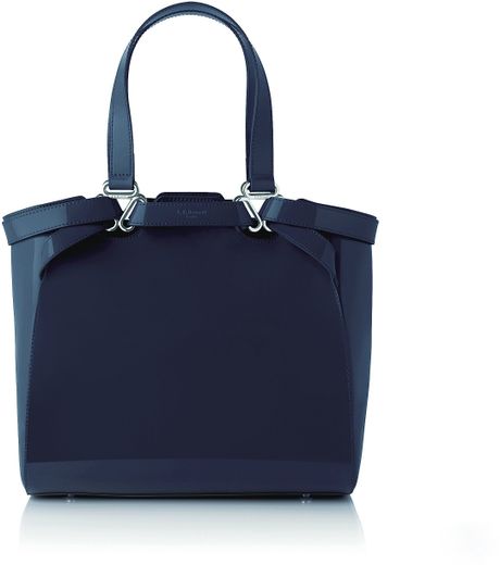 bennett Mae Large Patent Leather Tote Bag in Blue (navy) | Lyst