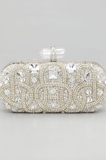 Marchesa Lily Medium Embroidered Stone Box Clutch Cl - Lyst