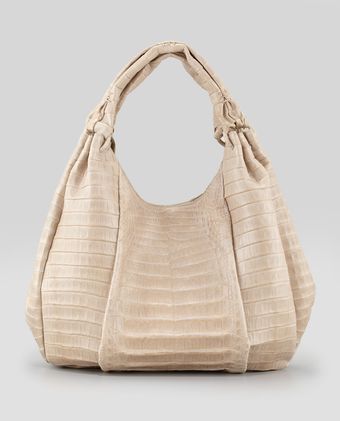 Nancy Gonzalez Pleated Crocodile Hobo Bag - Lyst
