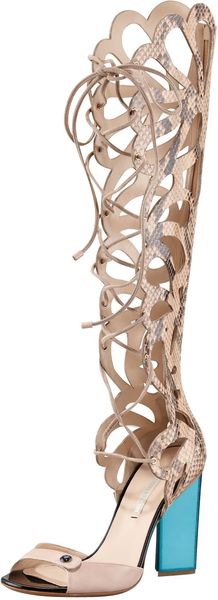 Nicholas Kirkwood Scalloped Snakeskin Sandal Boot - Lyst