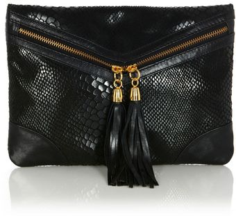 Oasis Leather Envelope Clutch - Lyst