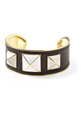 Rebecca Minkoff Small Enamel Stud Leather Cuff