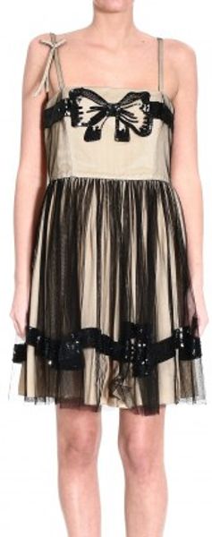 RED Valentino Tulle Sequned Shoulder Strap Dress - Lyst