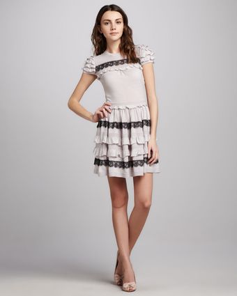 RED Valentino Uffled Short Sleeve Dress - Lyst