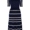 Temperley London Petra Sleeved Dress in Blue (navy/ivory) - Lyst