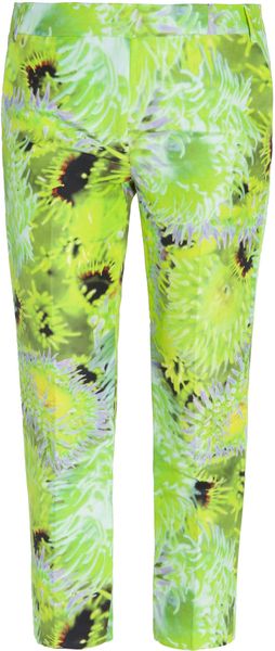 Tibi Printed Silk Linen Pants - Lyst