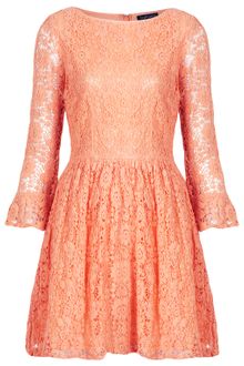 Topshop Crochet Lace Flippy Dress - Lyst