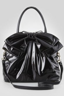 Valentino Lacca Dome Bow Bag Black - Lyst