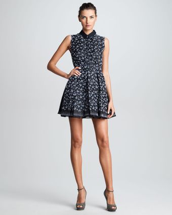 Victoria Beckham Floral print Organza Dress - Lyst