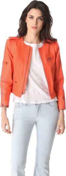 Alice + Olivia Leather Moto Jacket - Lyst