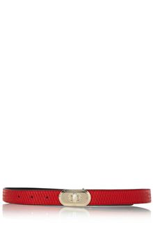 Karen Millen Textured Snake Skinny Belt - Lyst