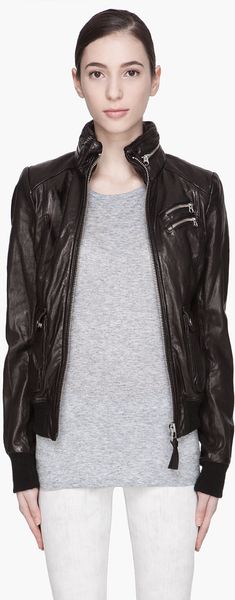 Mackage Black Highgloss Liat Hooded Leather Jacket - Lyst