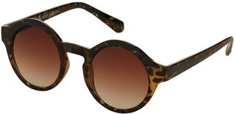 Topshop Printed Round Sunglasses - Lyst