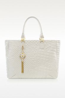 Versace Elettra Vanitas Large White Quilted Leather Tote - Lyst