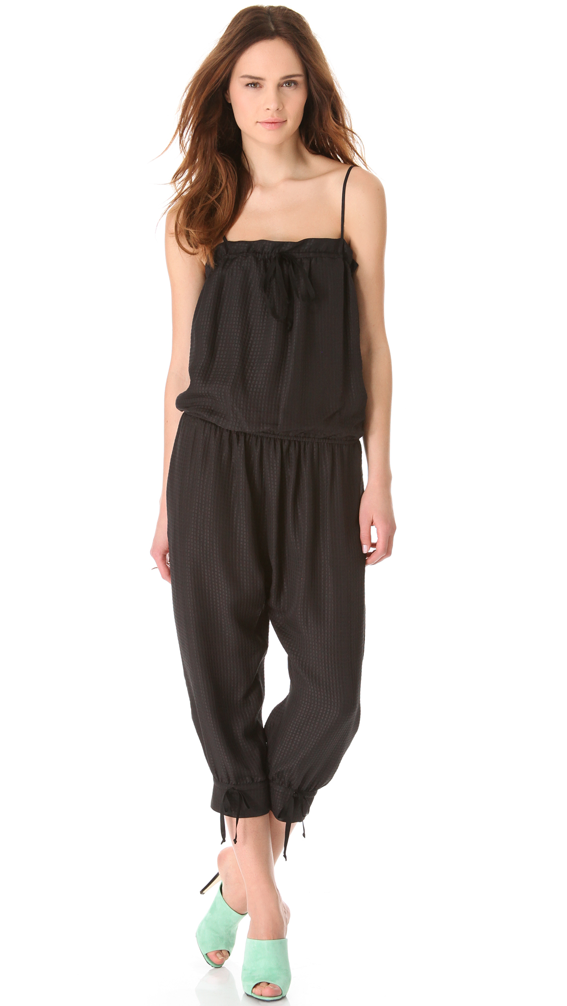 black spaghetti strap jumpsuit