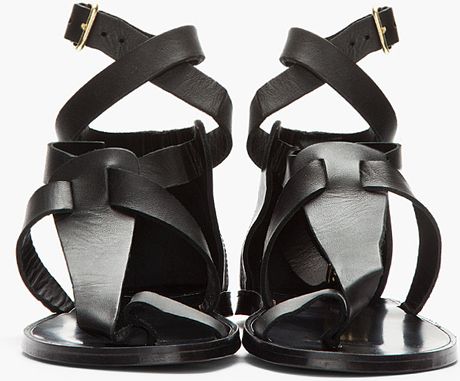 ... Hardy Black Leather Dy02 Gladiator Sandals in Black for Men | Lyst