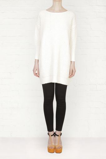 Acne Acne Shore Cream Knitted Sweater - Lyst