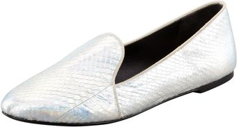 B Brian Atwood Claudelle Hologram Snakeskin Slippers - Lyst