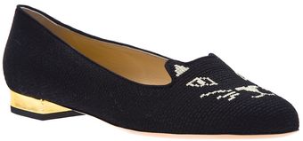 Charlotte Olympia Kitty Flat Slipper - Lyst