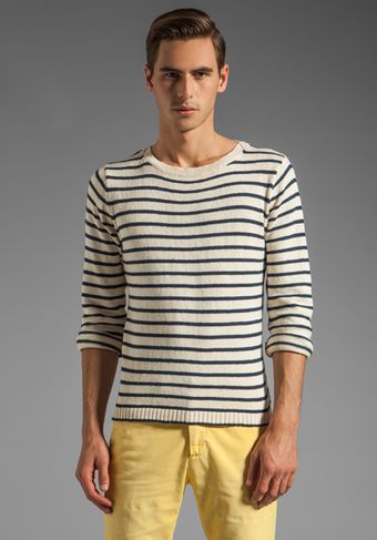Gant Rugger Breton Split Crue Sweater in White - Lyst