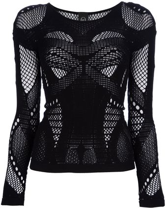 McQ by Alexander McQueen Lace Stretch Jersey Top - Lyst